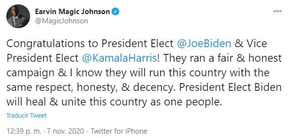 Así reaccionó el deporte a la victoria virtual de Biden | Donald Trump dejaría de ser presidente de los Estados Unidos y los atletas expresaron su sentir en redes sociales.