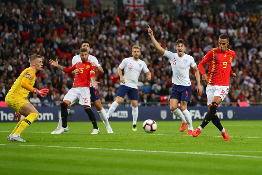 La definición del delantero Rodrigo al minuto 32 para darle el triunfo a España por 2-1, histórico al ser la primera remontada de cualquier selección en un partido oficial en Wembley.