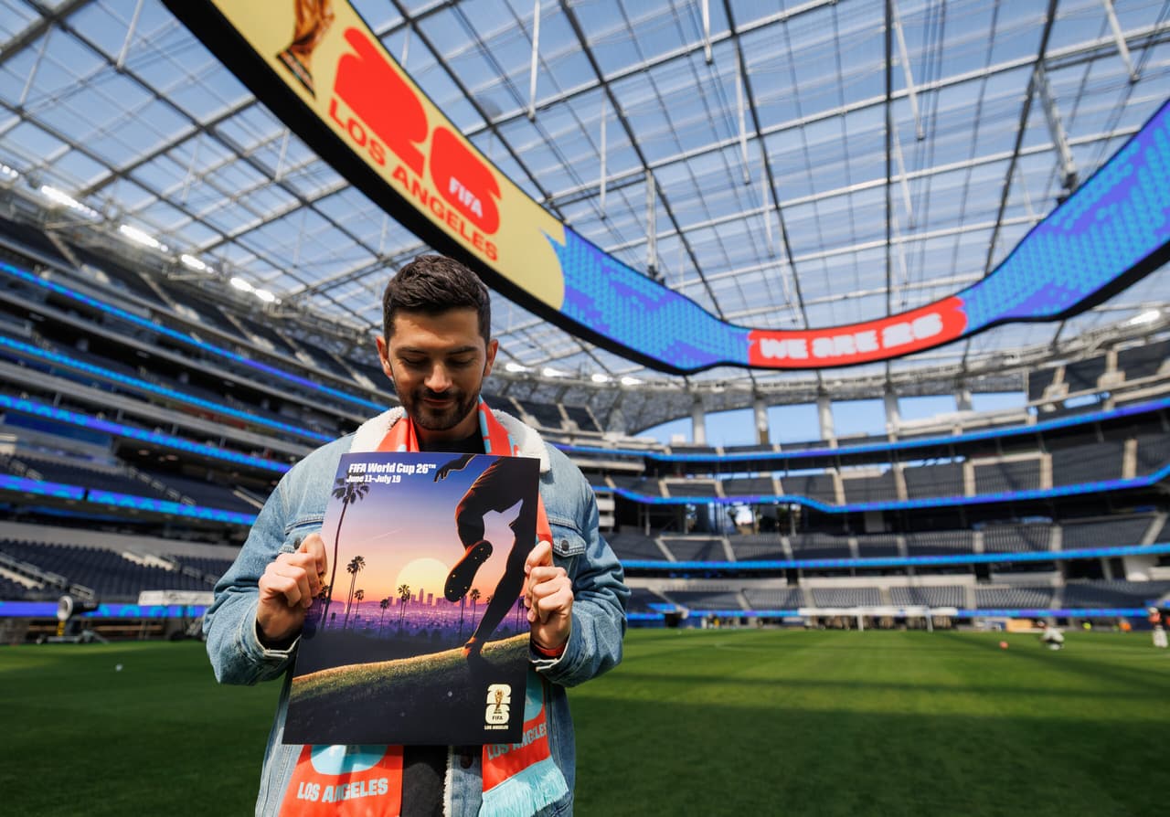 Los Angeles destaca vista panorámica en póster oficial del Mundial 2026