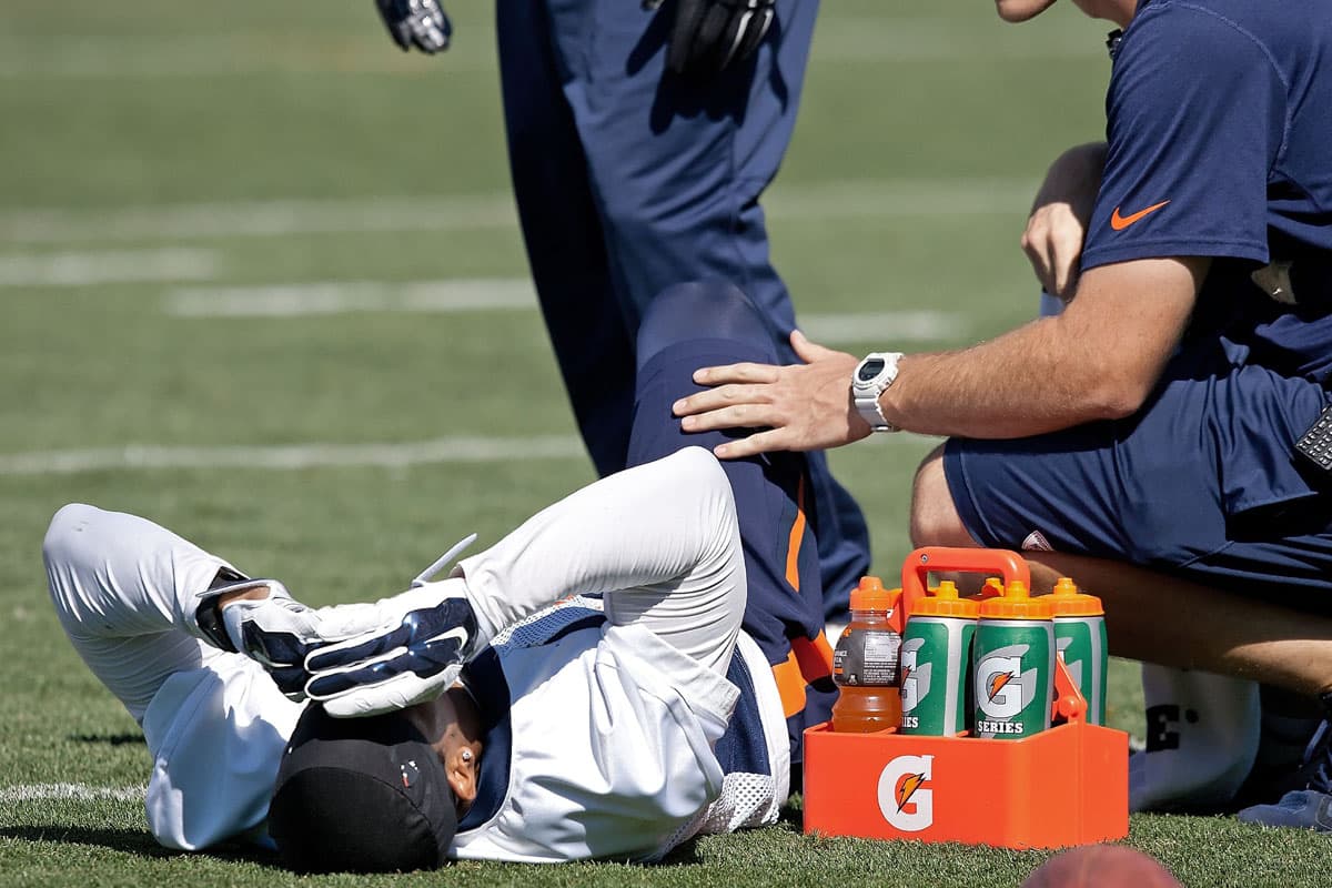 El receptor se lesionó durante el training camp.