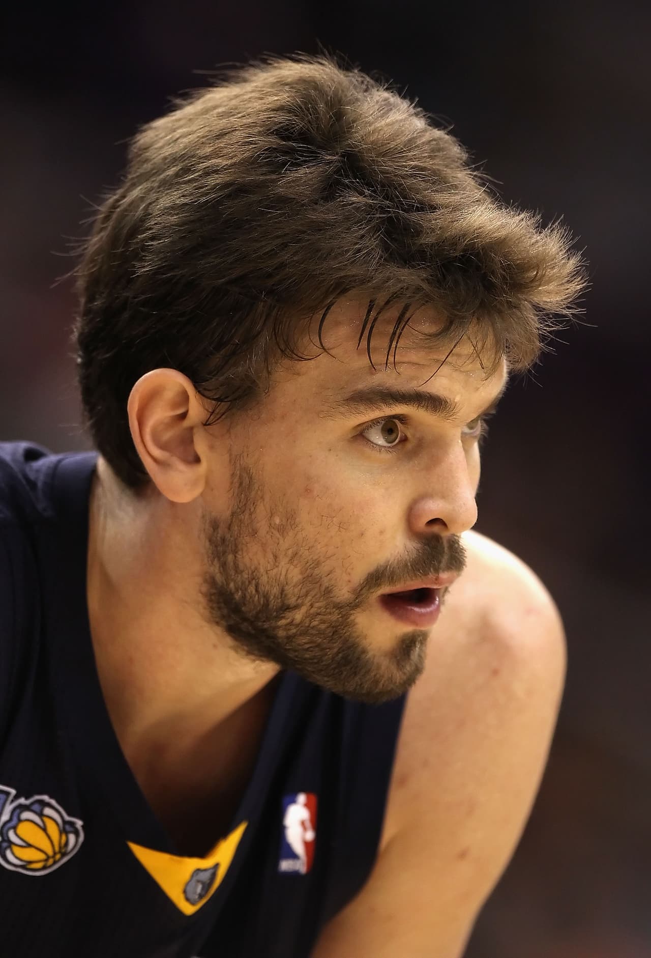 PHOENIX - NOVEMBER 05: Marc Gasol #33 of the Memphis Grizzlies laughs during the NBA game against the Phoenix Suns at US Airways Center on November 5, 2010 in Phoenix, Arizona. NOTE TO USER: User expressly acknowledges and agrees that, by downloading and or using this photograph, User is consenting to the terms and conditions of the Getty Images License Agreement. (Photo by Christian Petersen/Getty Images)