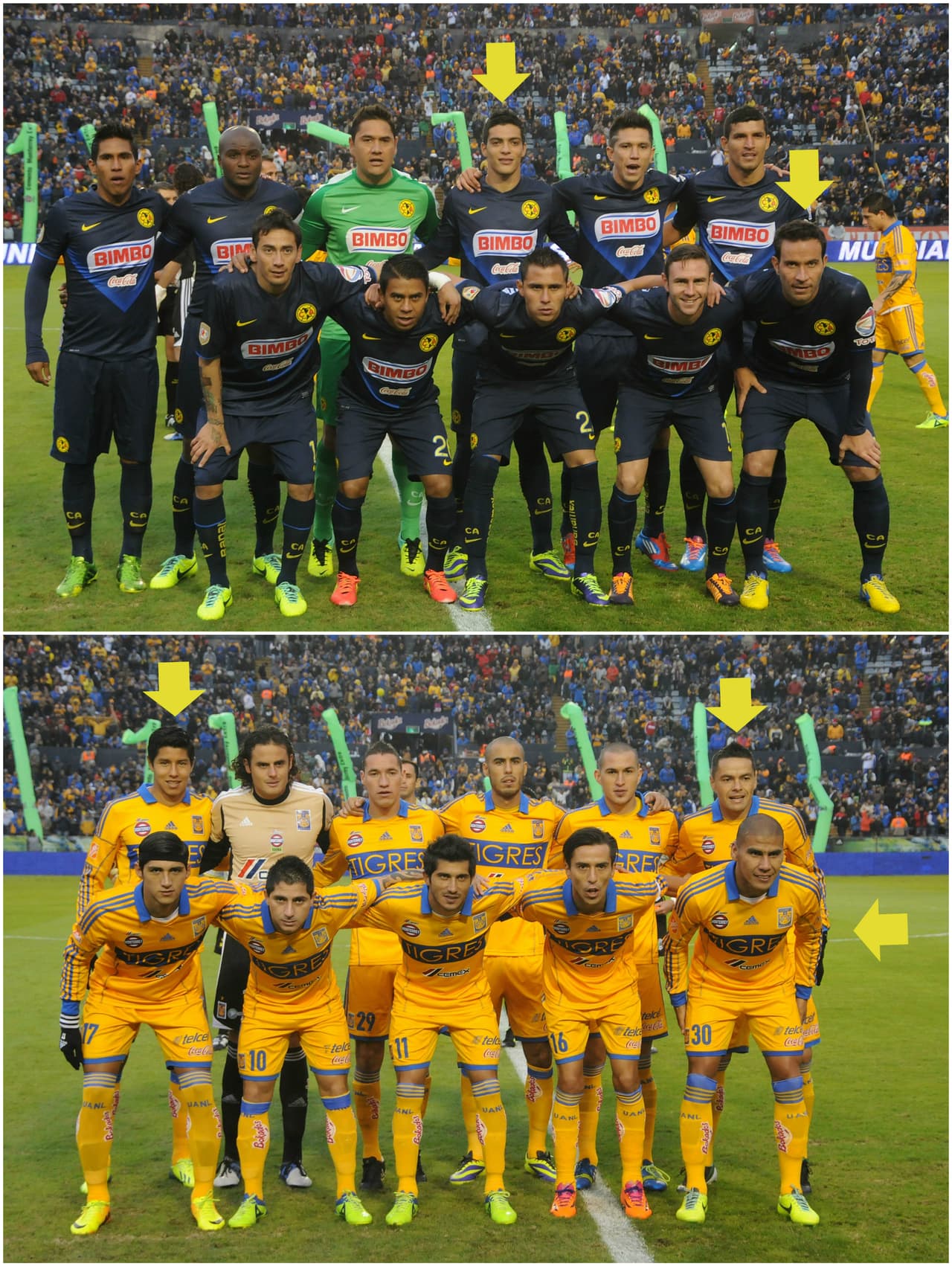 Tigres jugó con una línea de tres zagueros (Ayala, Juninho y Salcido) para neutralizar en defensa al doble nueve del América (Jiménez y Rey).