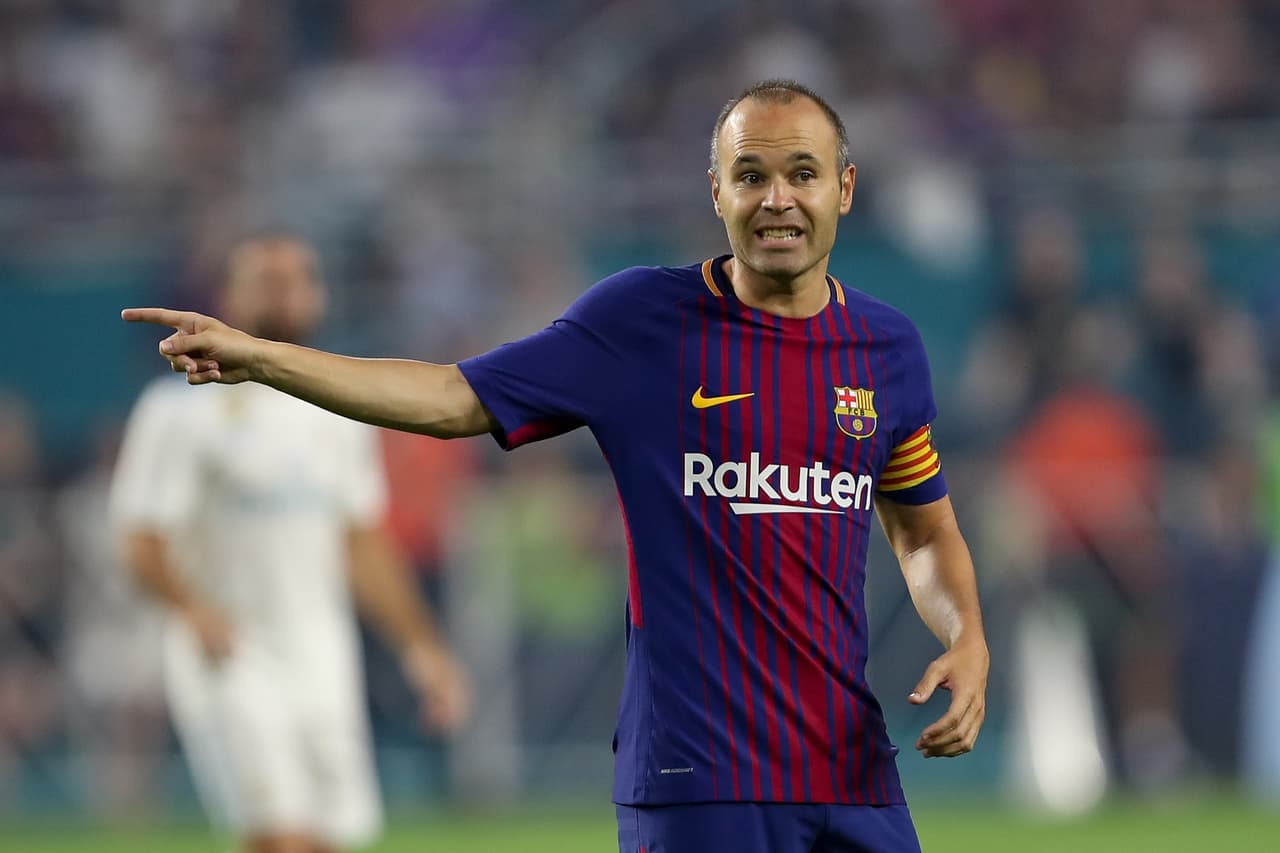 MIAMI GARDENS, FL - JULY 29: Andres Iniesta of FC Barcelona during the International Champions Cup 2017 match between Real Madrid and FC Barcelona at Hard Rock Stadium on July 29, 2017 in Miami Gardens, Florida. (Photo by Robbie Jay Barratt - AMA/Getty Images)