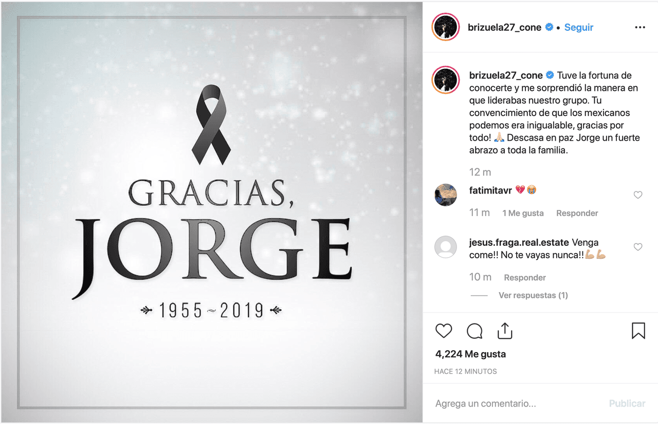 Clubes y jugadores lamentan profundamente el sensible fallecimiento de Jorge Vergara Madrigal.