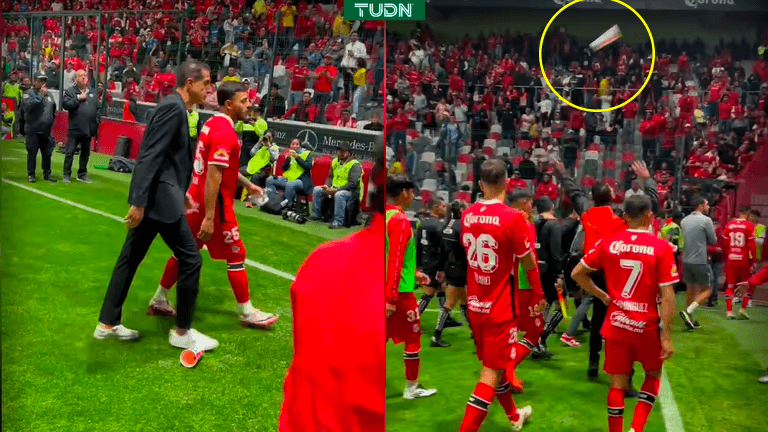 ¡Le voltean bandera! Afición escarlata lanza cerveza a Paiva