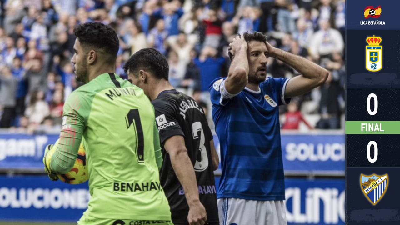 Real Oviedo empata ante Málaga con Oswaldo Alanís durante los 90 minutos