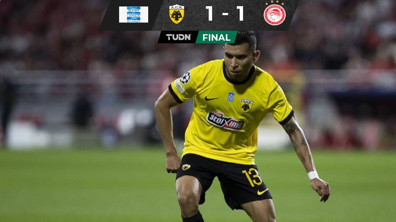 Orbelín Pineda juega pero el AEK no pasa del empate ante Olympiakos