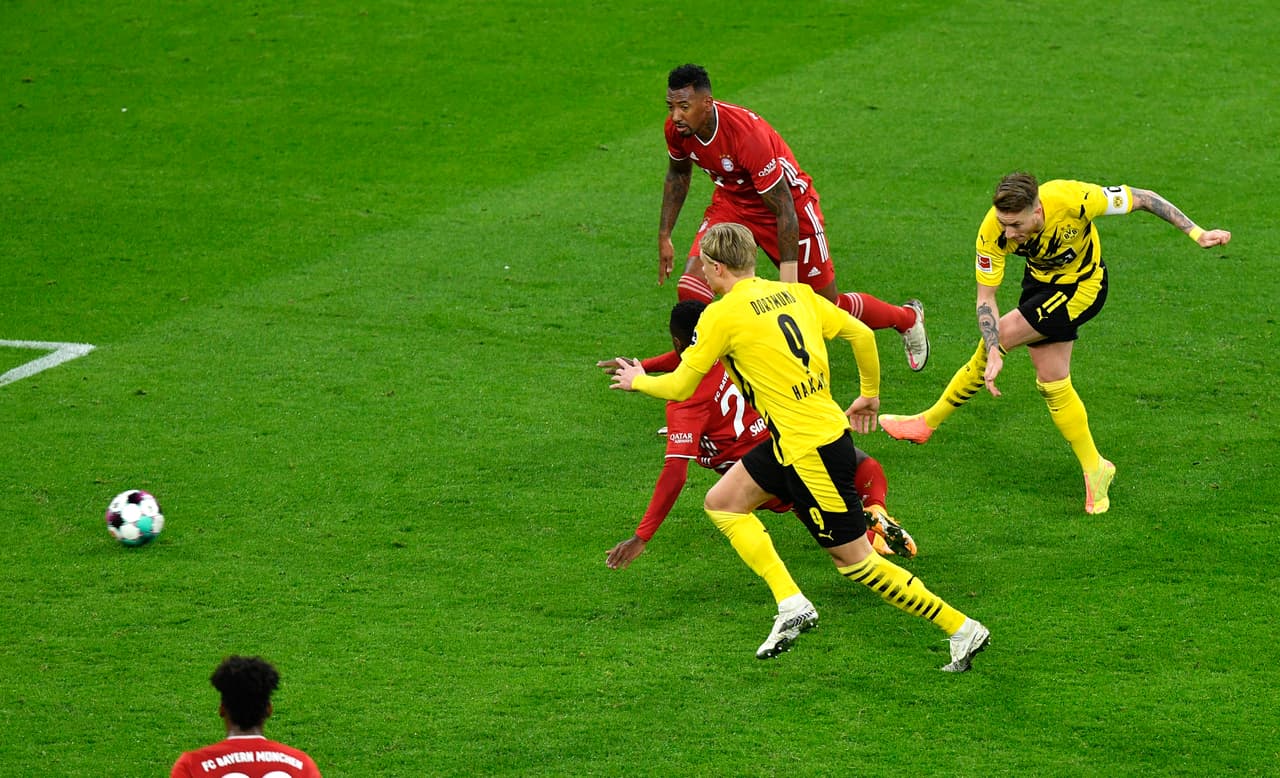 Los de Favre abrieron el marcador, pero el tremendo equipo bávaro dio vuelta para quedarse con el triunfo. | Reus (45’) marcó primero y Alaba (45+4’) lo emparejó. Lewandowski (48’) dio vuelta, Sané (80’) creció la ventaja y Haaland (83’) acortó la distancia.