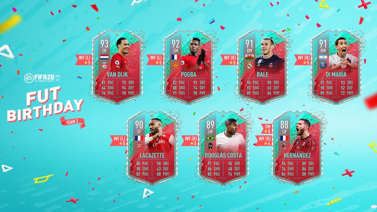 Pogba, Bale y Van Dijk encabezan el Fut Birthday 2 de FIFA 20