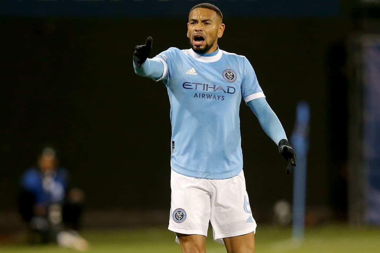 May 7, 2022; New York, NY, New York, NY, USA; New York City FC defender Alexander Callens (6) reacts during the second half against Sporting Kansas City at Citi Field. Mandatory Credit: Brad Penner-USA TODAY Sports