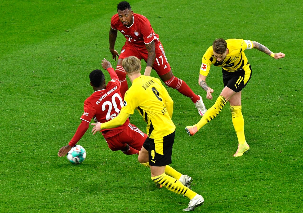 Los de Favre abrieron el marcador, pero el tremendo equipo bávaro dio vuelta para quedarse con el triunfo. | Reus (45’) marcó primero y Alaba (45+4’) lo emparejó. Lewandowski (48’) dio vuelta, Sané (80’) creció la ventaja y Haaland (83’) acortó la distancia.