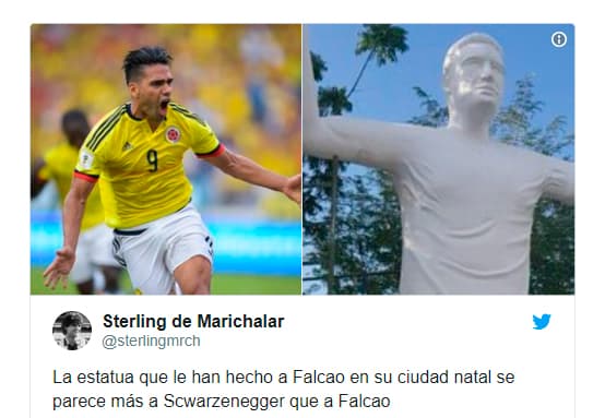 Realmente el parecido es muy poco con Falcao, así lo evidencian los usuarios en redes sociales.