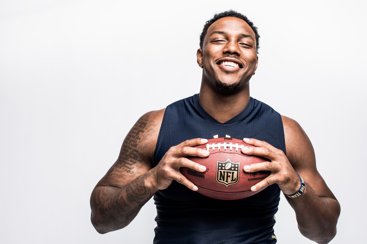 Images taken Michigan defensive end Taco Charlton during the 2017 NFL Scouting Combine on Saturday, March 4, 2017 in Indianapolis, IN. (Todd Rosenberg via AP)