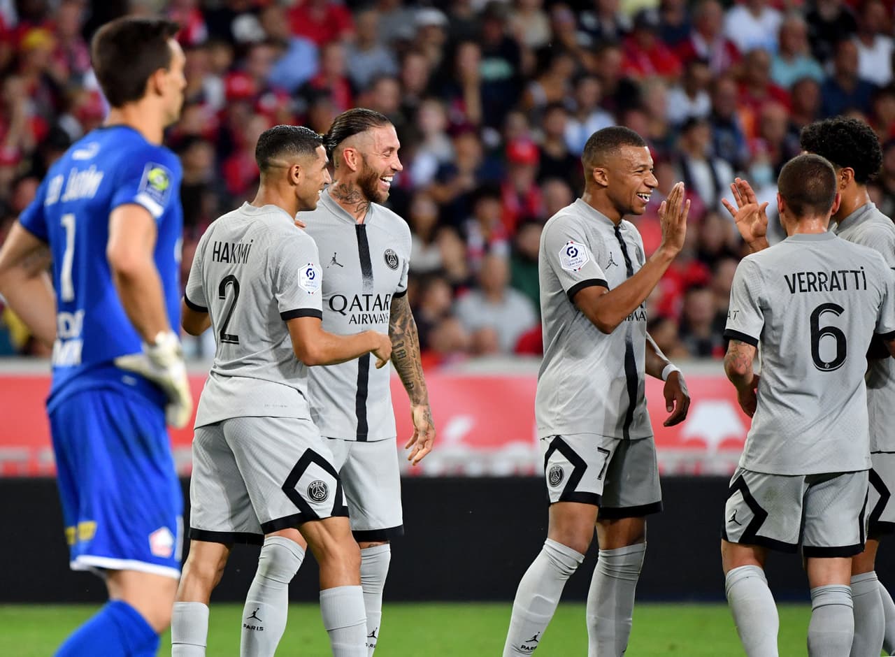 París Saint Germain se dio un festín de goles como vistante ante Lille y se afianzó como líder de la Ligue 1.