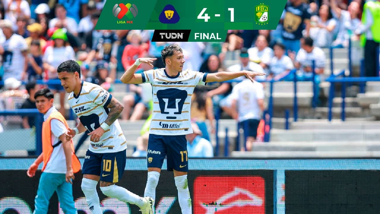 Pumas debuta goleando a León en el inicio del Apertura 2024