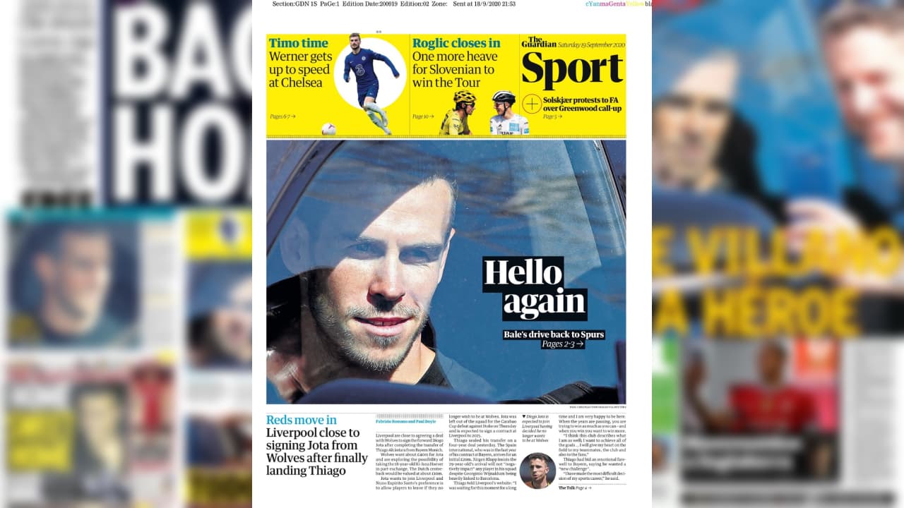 Así reaccionó la prensa internacional al regreso de Gareth Bale a la PL | El galés dejaría al Real Madrid para enlistarse en el Tottenham de Mourinho.