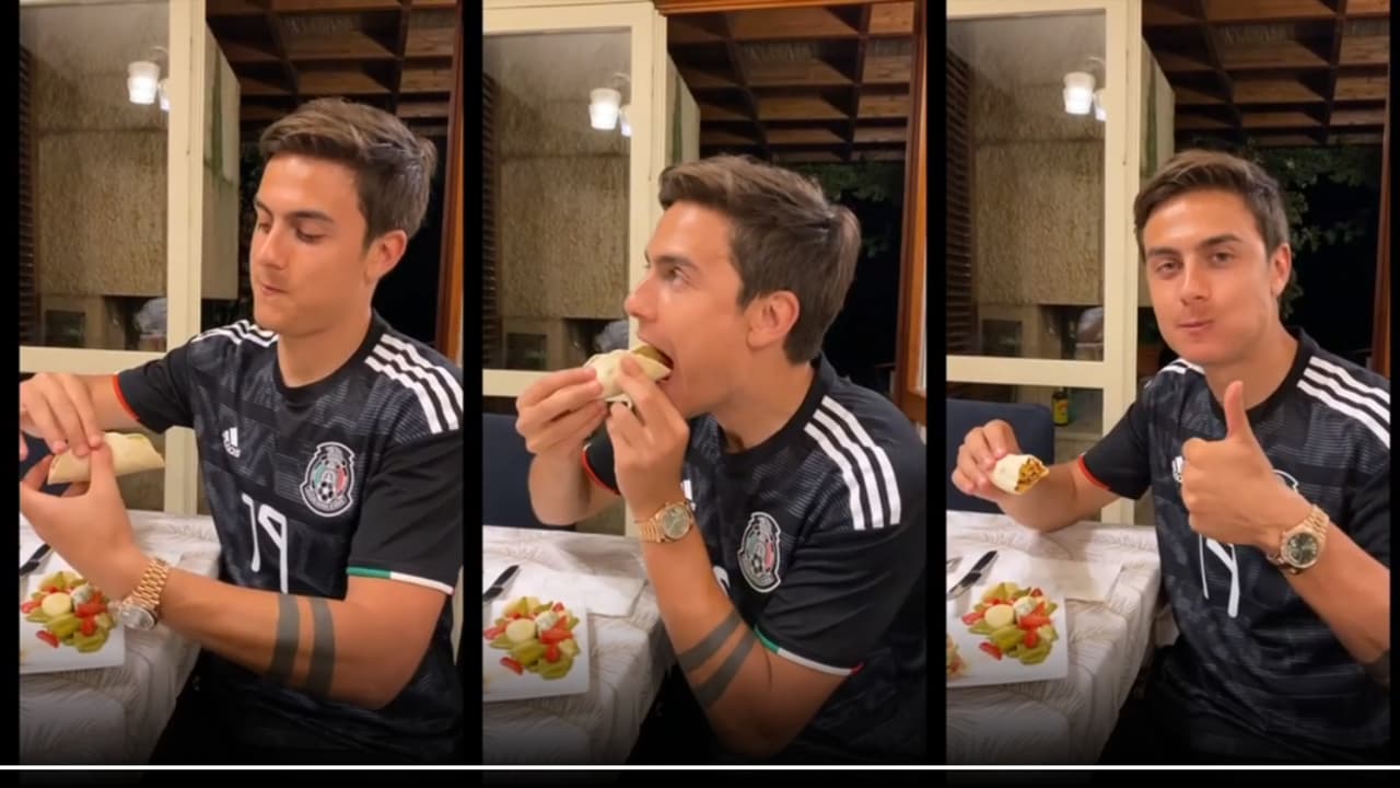 Paulo Dybala hace tacos y presume playera de la selección de México