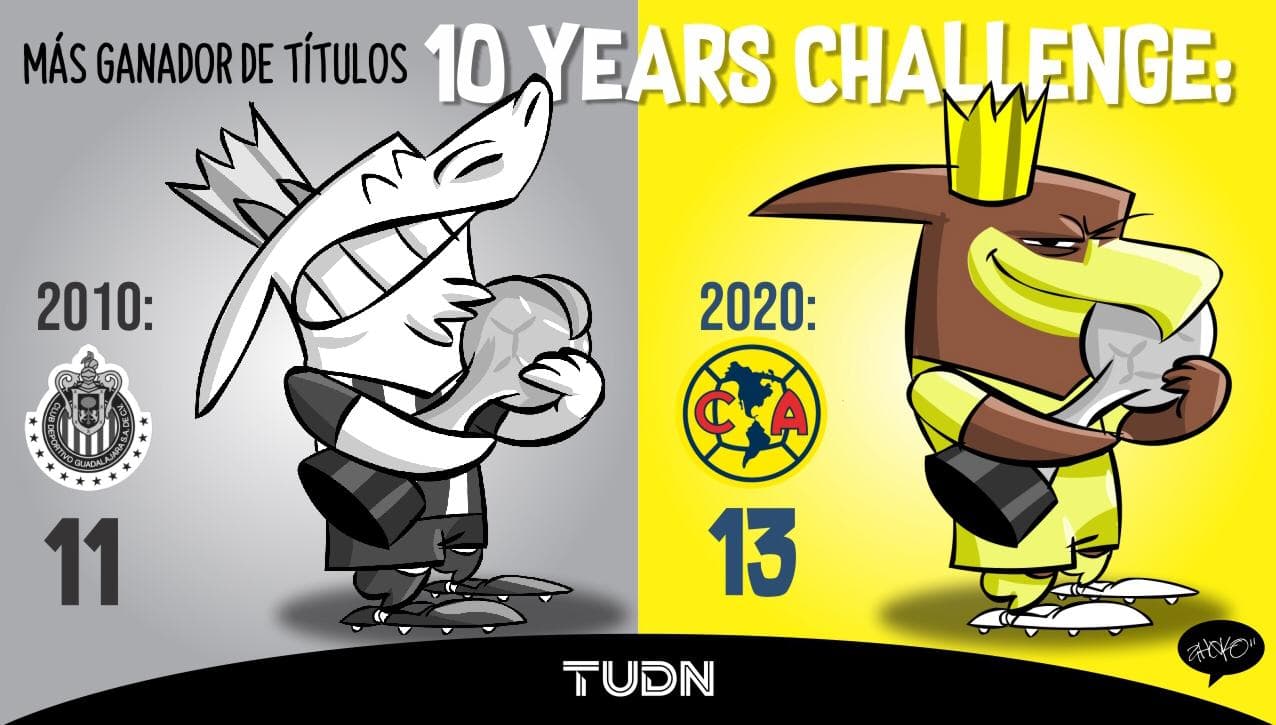 América tuvo más títulos que Chivas en los últimos 10 años.
