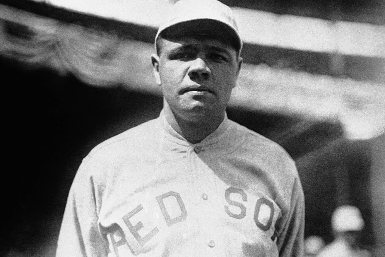 'Babe' Ruth con la franela de los Red Sox.