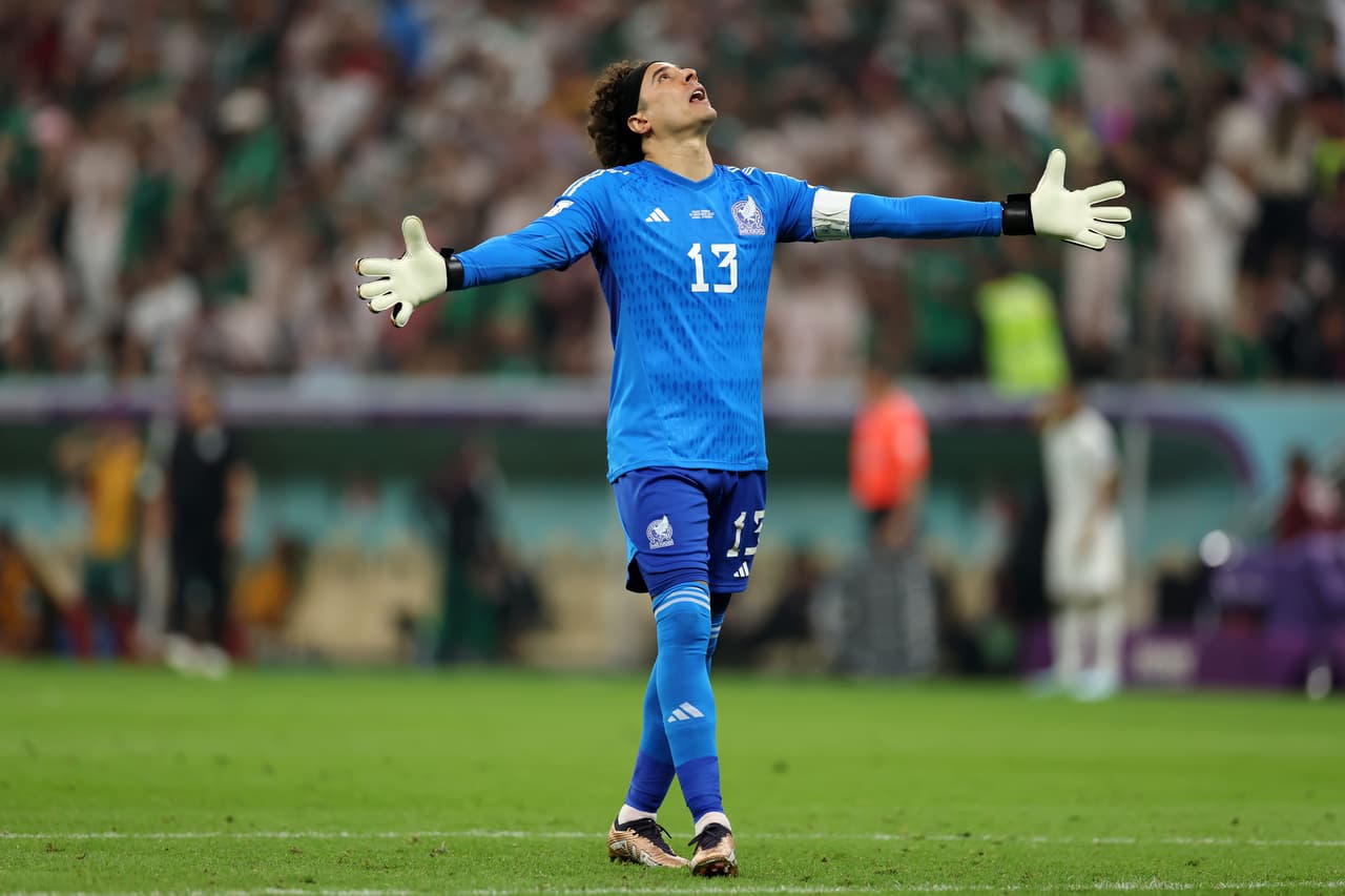LUSAIL CITY, QATAR - NOVEMBER 30: Guillermo Ochoa of Mexico reacts after his side's third goal is disallowed due to offside during the FIFA World Cup Qatar 2022 Group C match between Saudi Arabia and Mexico at Lusail Stadium on November 30, 2022 in Lusail City, Qatar. (Photo by Lars Baron/Getty Images)