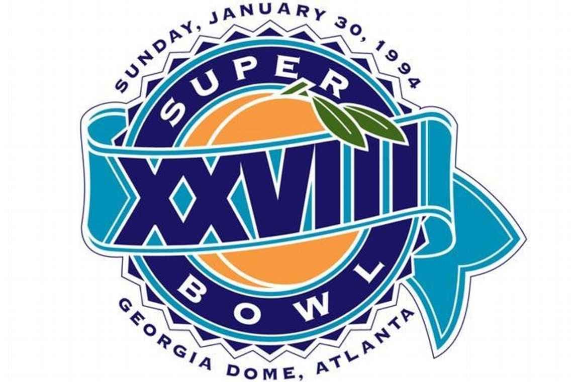 Super Bowl XXVIII - En la misma tradición, nos muestra y simboliza, con un melocotón, la ciudad y el estadio donde se celebró el gran juego.