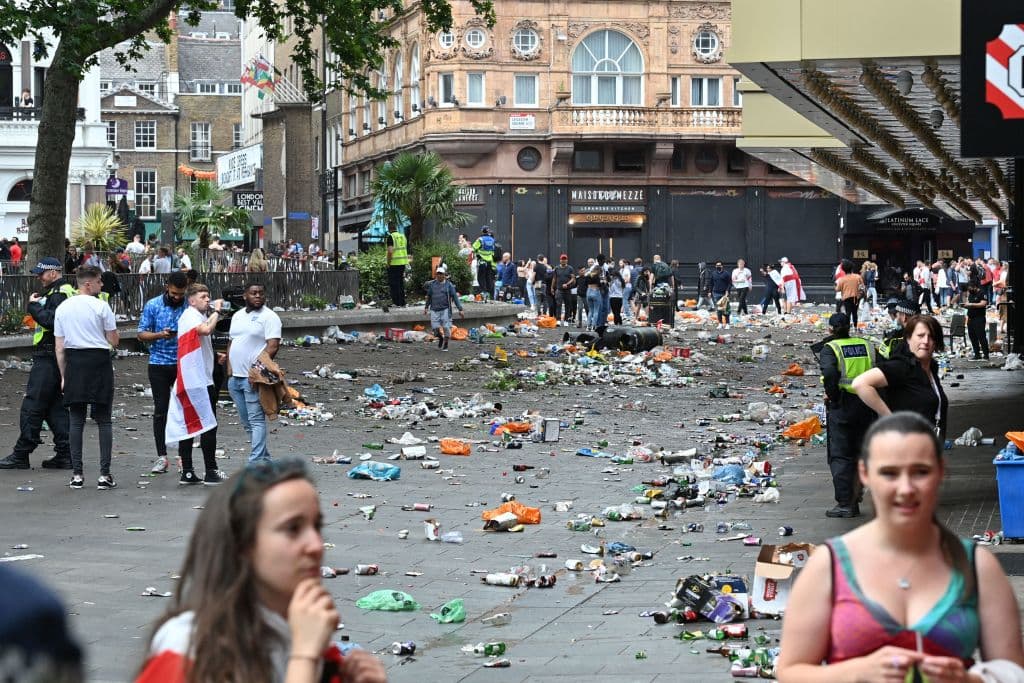 Así quedó la plaza tras los festejos.