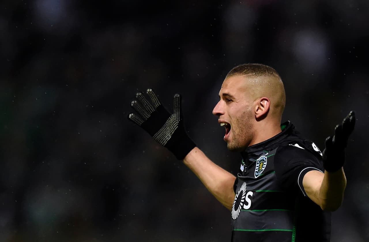 Islam Slimani anotó el único gol del partido del Sporting.