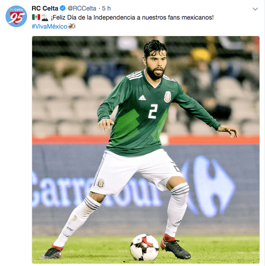 Celta de Vigo, donde milita Nestor Araújo, envió su saludo a los seguidores.