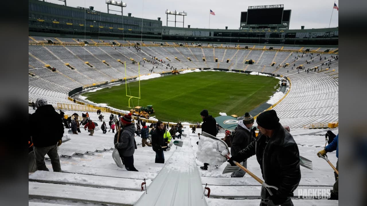 Así lució esta mañana Lambeau Field dias antes del juego entre Packers y Seahawks.
