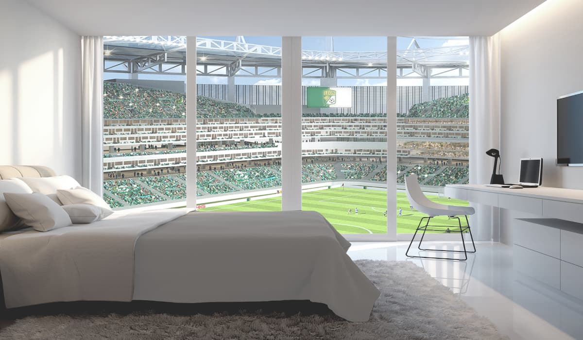 Esta sería la vista que tendrían aquellos quienes se hospeden en el hotel que tendría colindancia con el terreno de juego de los Esmeraldas.