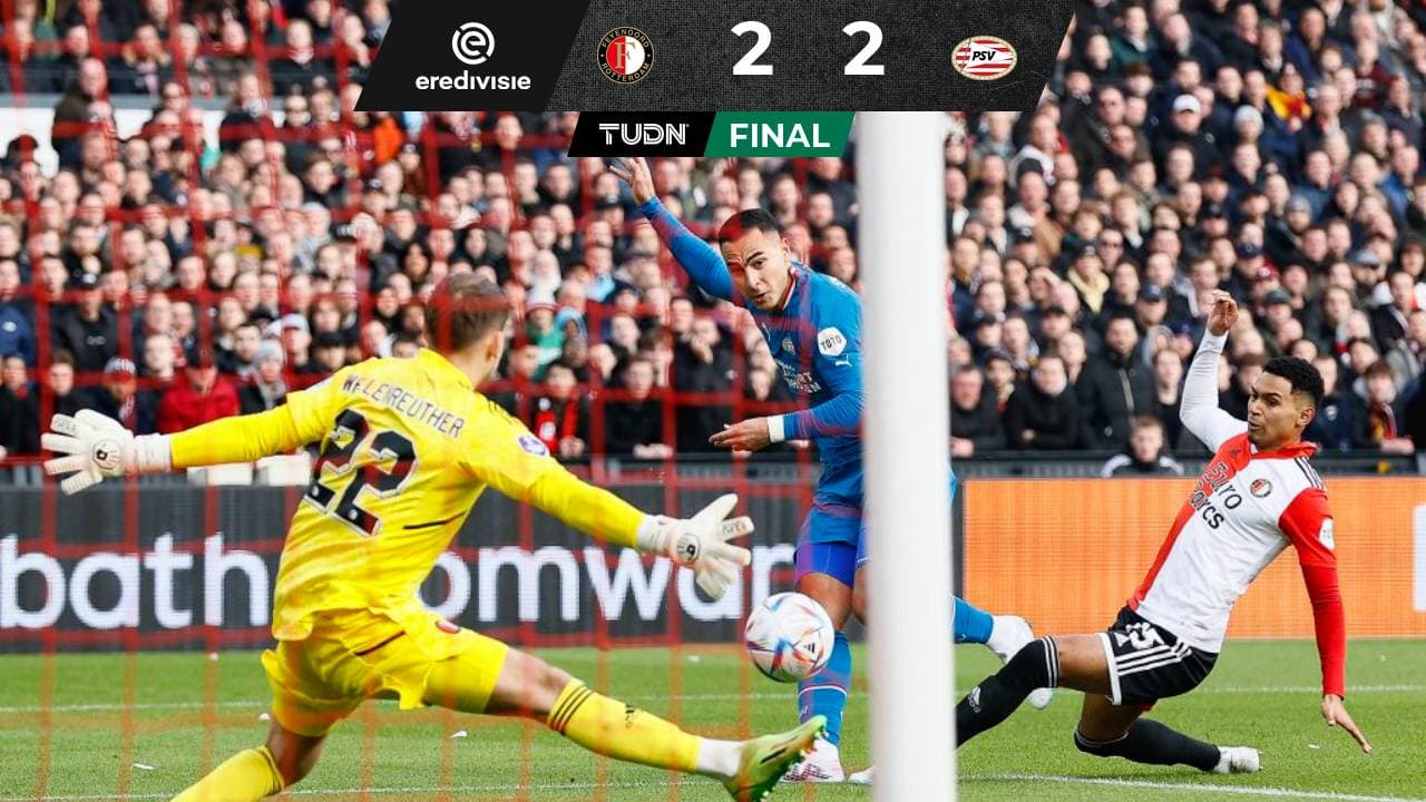 El Feyenoord, con Santi Giménez, rescató empate con el PSV de Erick Gutiérrez