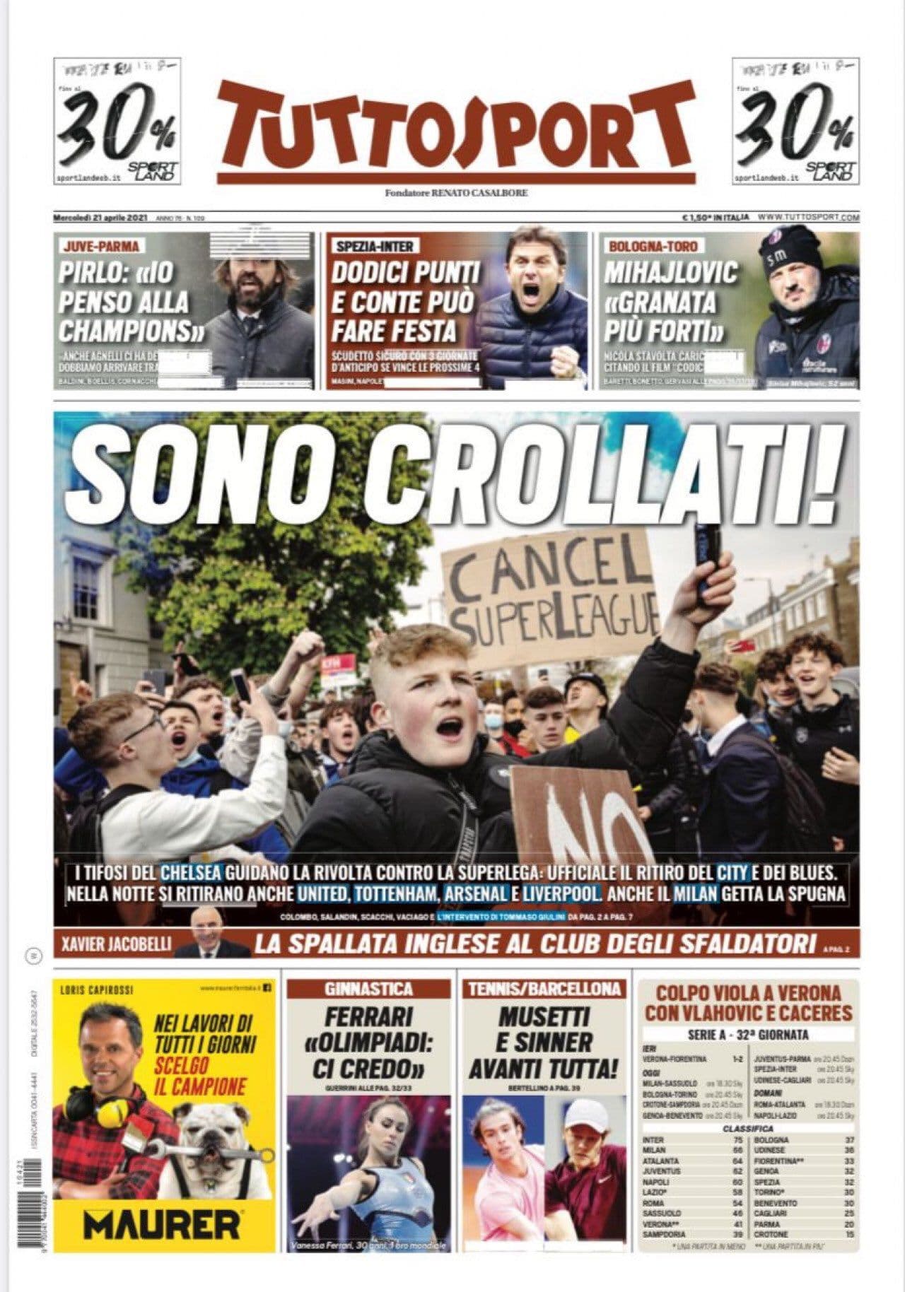 Tras varias horas de incertidumbre en el futbol europeo, el día de hoy se ha hecho oficial la suspensión del proyecto de la Superliga europea.