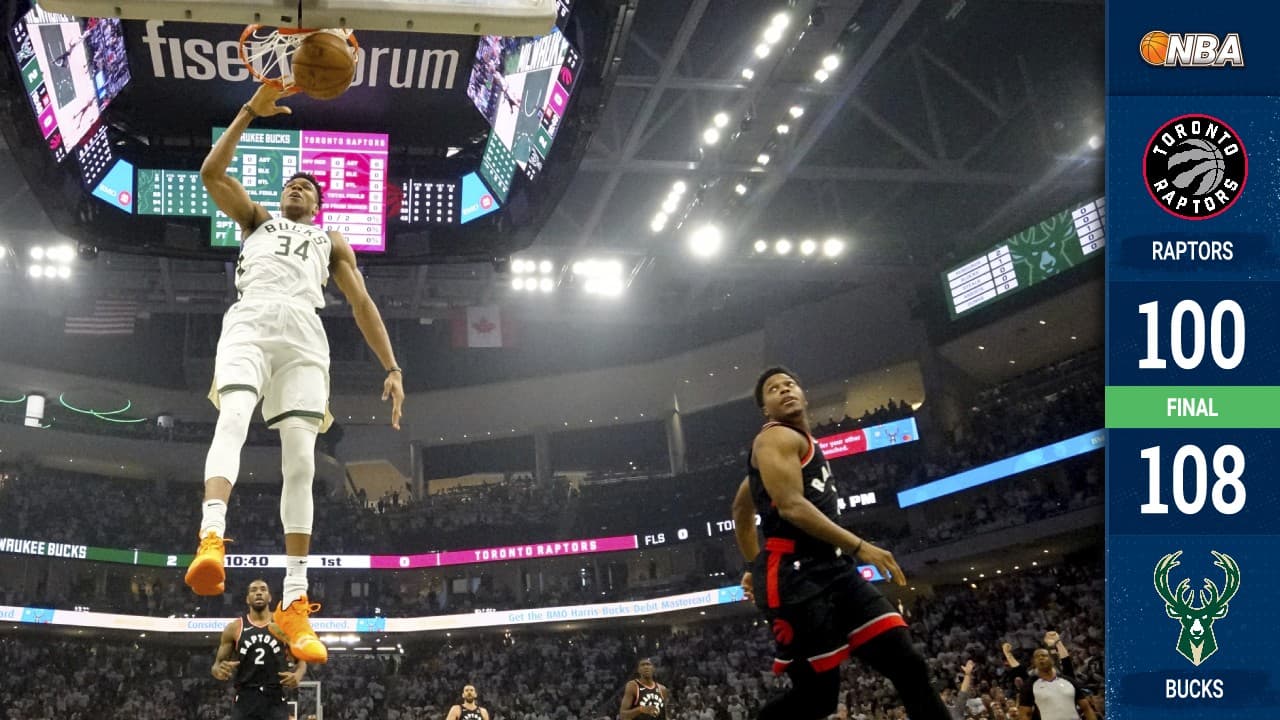 Mucha pieza: los Bucks remontan en el último periodo y vencen a los Raptors en el Juego 1