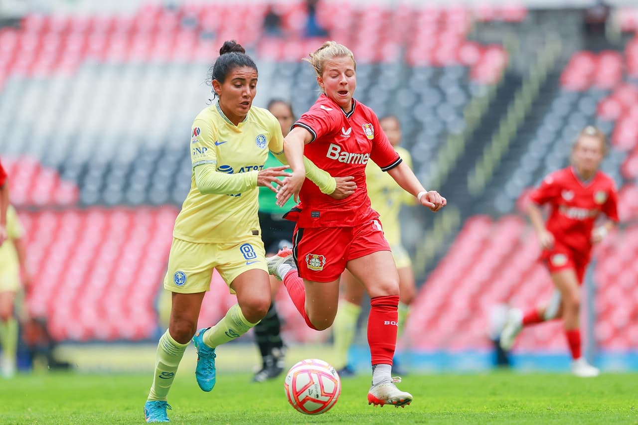 América Femenil derrotó al Bayer Leverkusen sobre la hora con un cabezazo de Janelly Farías para llevarse el partido amistoso en la cancha del Estadio Azteca.