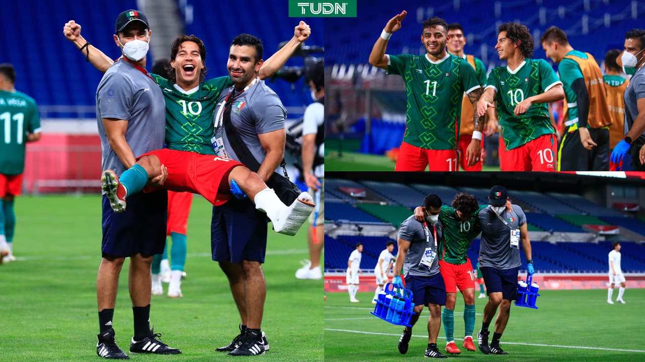 Diego Lainez sale lesionado y así festeja con Alexis Vega