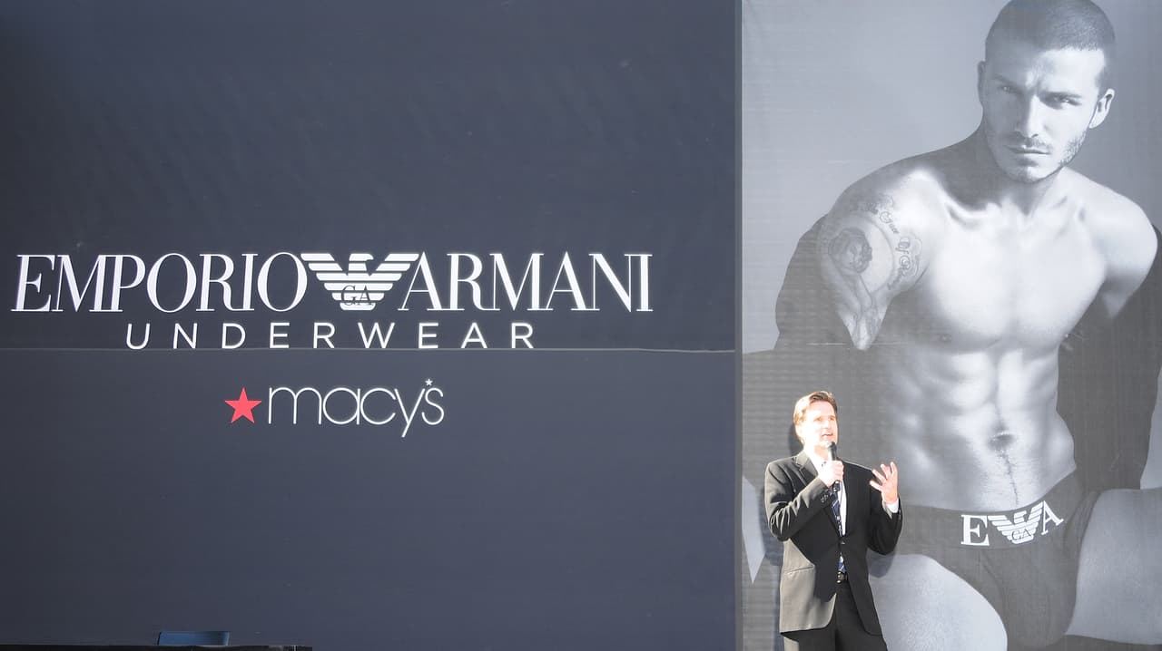 El británico David Beckham fue varias veces modelo de diferentes marcas, una de ellas cuando posó con ropa interior.