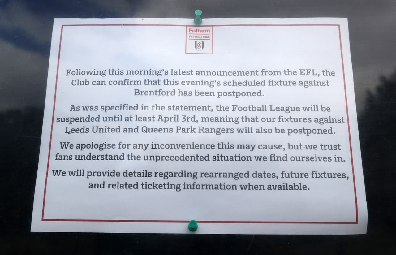 Tras la suspensión de actividades en la liga inglesa, la desolación en los estadios es abrumadora.