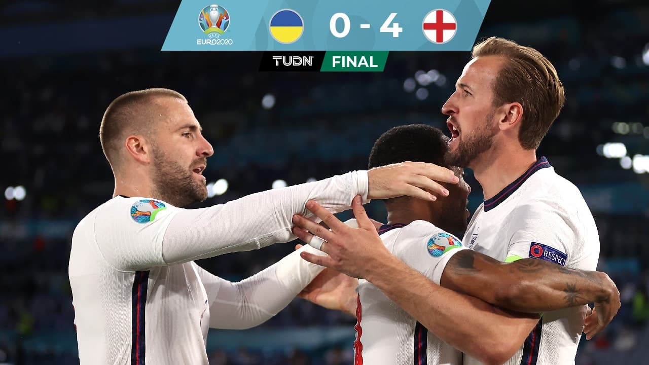 Inglaterra fue contundente y eliminó por goleada a Ucrania