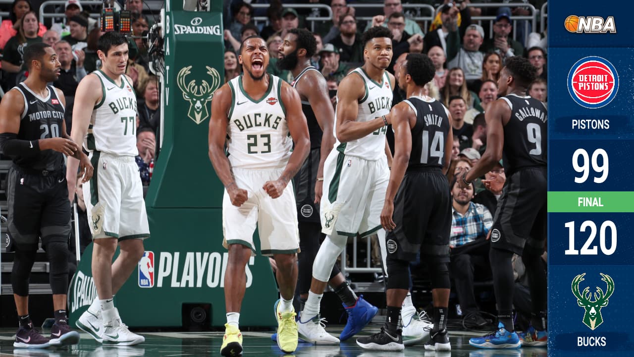 Con Giannis y Bledsoe luciendo, Bucks se van arriba 2-0 en la serie ante Pistons