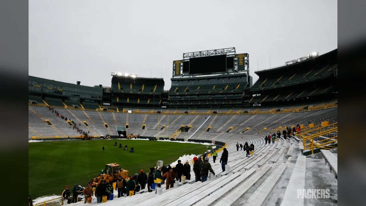 Así lució esta mañana Lambeau Field dias antes del juego entre Packers y Seahawks.