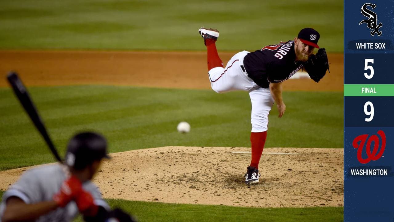 Stephen Strasburg consiguió la victoria 100 de su carrera,en tanto que Anthony Rendon conectó un cuadrangular e impulsó cinco carreras, y los Washington Nationals remontaron para vencer este martes por 9-5 a los Chicago White Sox.