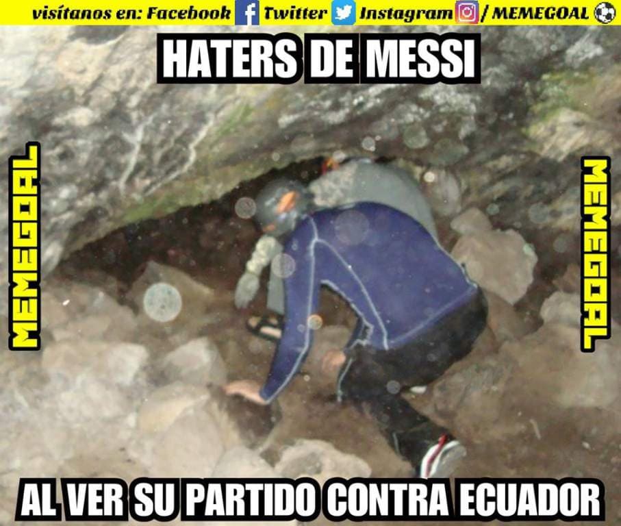 Los memes no perdonan: Mientras en Chile sufren, en Argentina se rinden a los pies de Lionel Messi y en Perú celebran el pase al repechaje.