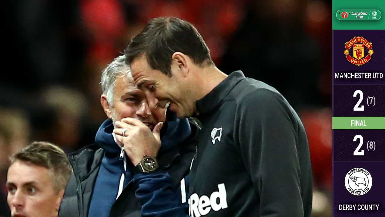 El Derby County de Frank Lampard eliminó al Man Utd de Mourinho en la Carabao Cup