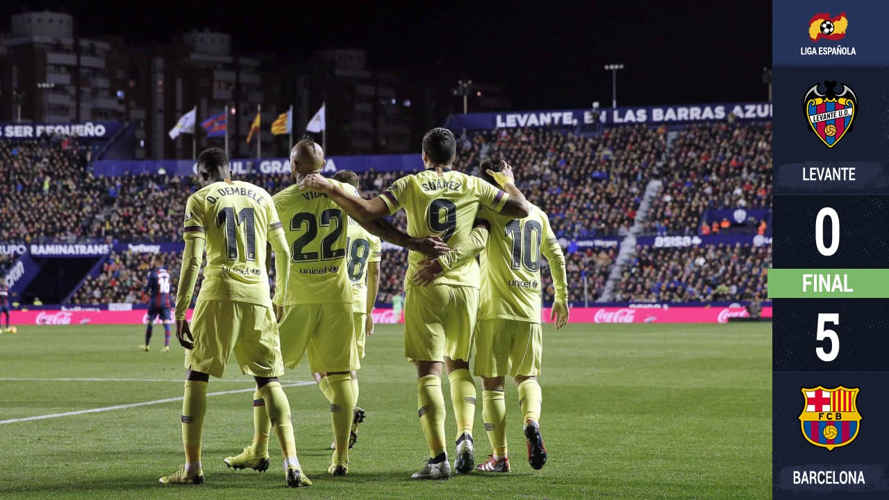 El FC Barcelona modificó su ADN y sacó la 'manita' en Levante.