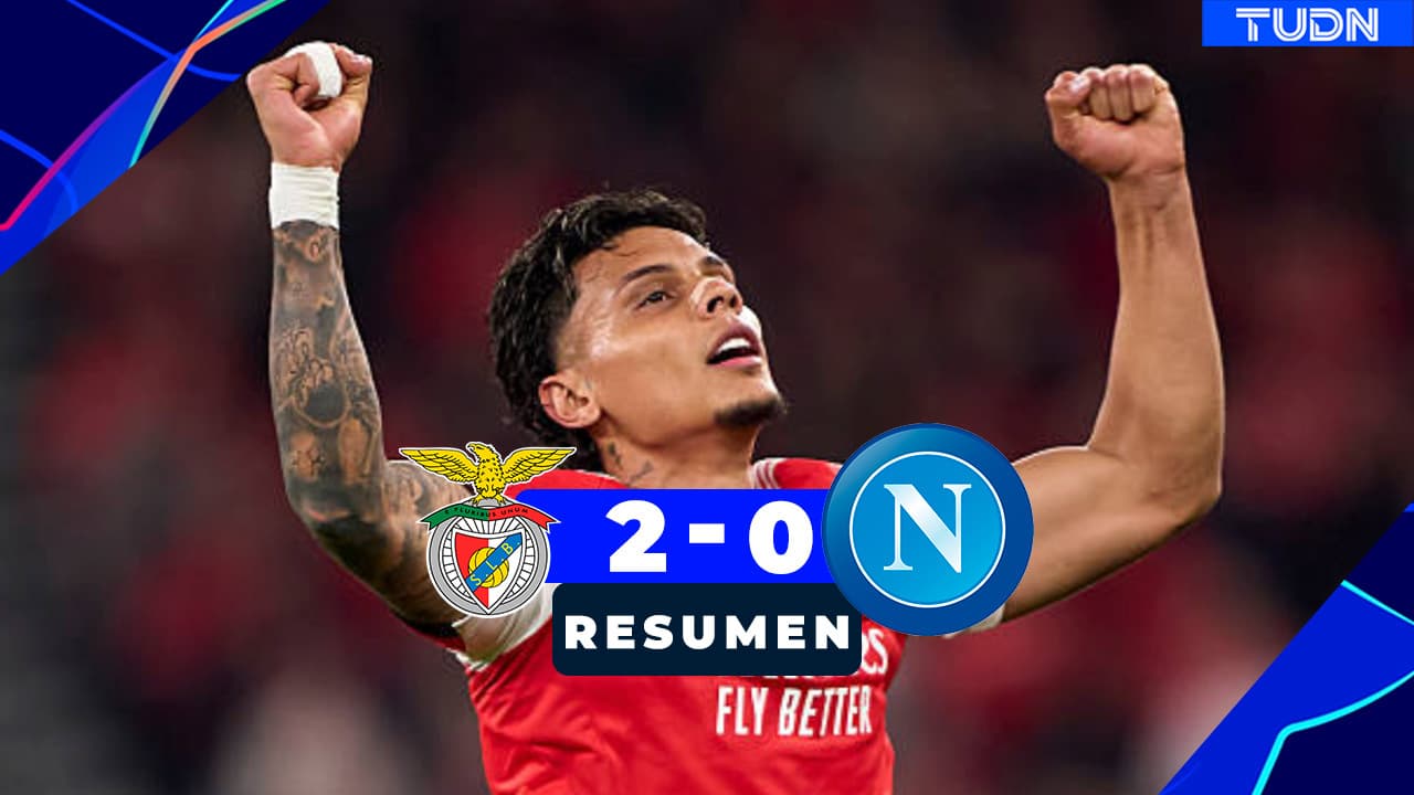Benfica tiene vida en la Champions League al derrotar al Napoli