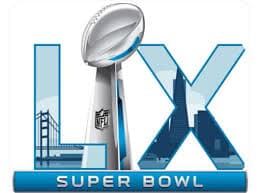 Super Bowl LX - En la edición 60 el logo nos muestra el trofeo Vince Lombardi con motivos de ciudad sede.