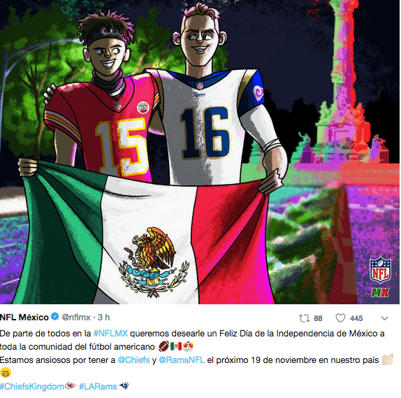 La cuenta de NFL México mostró su unidad alrededor de este día.