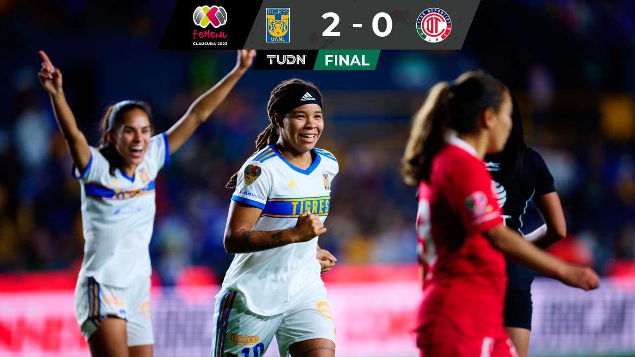 Tigres femenil supera a Toluca 2-0 en su casa