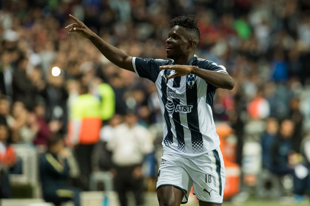 Action photo during the match Monterrey vs America, Corresponding 15st round of the Torneo Apertura 2017 Liga BBVA Bancomer the MX, at BBVA Bancomer Stadium. Foto de accion durante el Partido Monterrey vs America, Correspondiente a la Jornada 15 del Torneo Apertura 2017 de la Liga BBVA Bancomer MX, en el Estadio BBVA Bancomer, en la foto: Gol Aviles Hurtado Monterrey 28/10/2017/MEXSPORT/Jorge Martinez