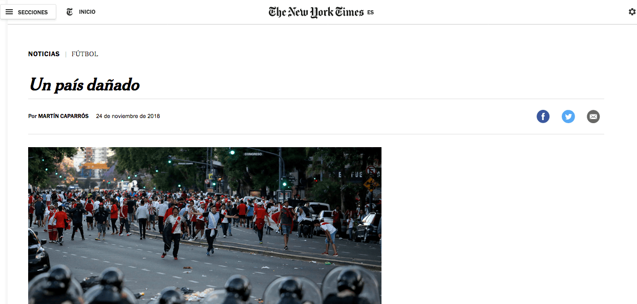 New York Times (Corresponsal Martín Caparrós, Estados Unidos)